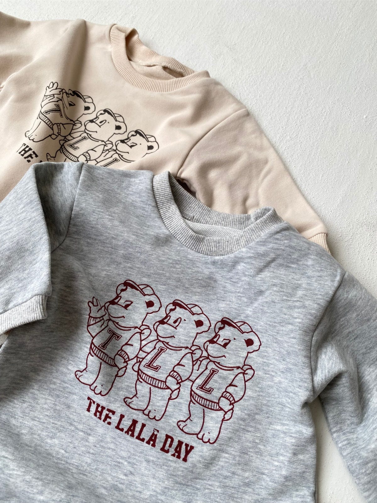 長袖ロンパース ベアくまプリントロンパース スウェット素材 長袖ボディスーツ【mh0010901】