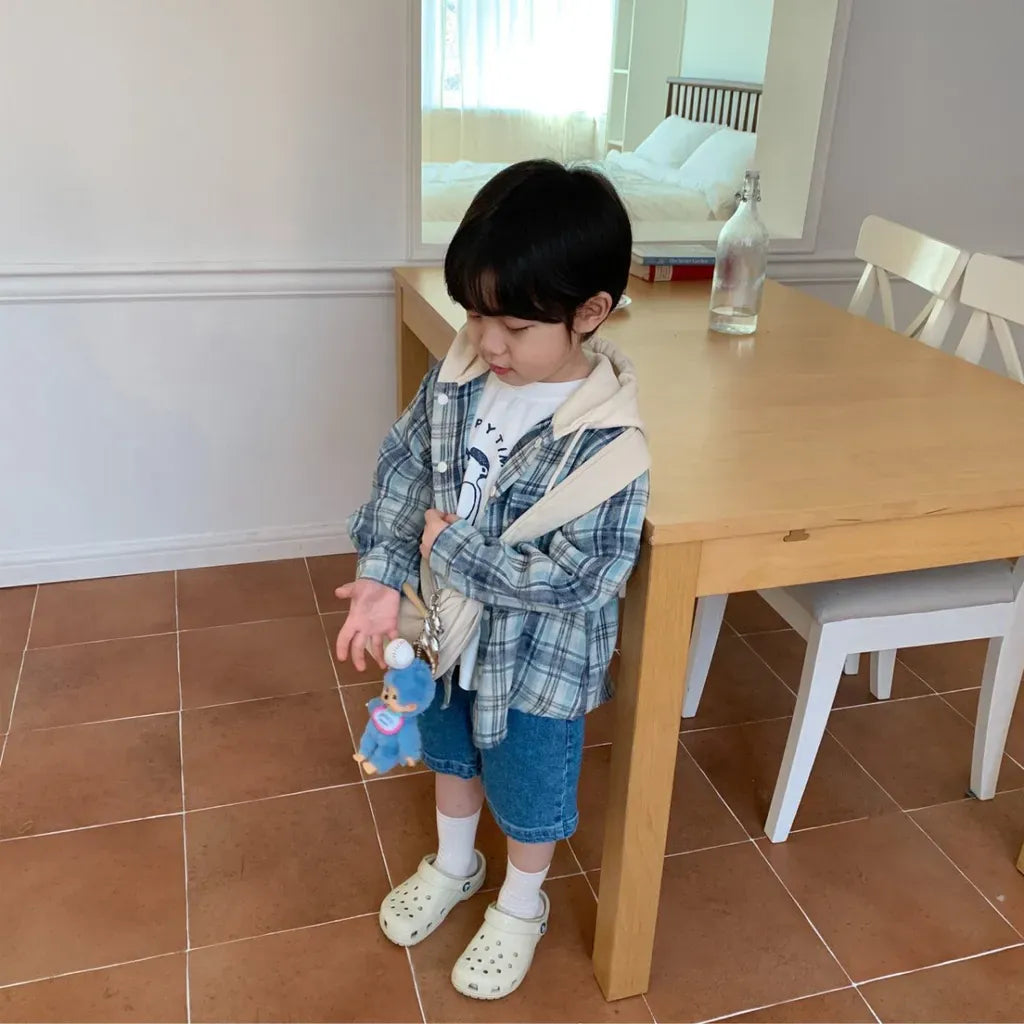 ショートコート・ジャケット・ジャンパー フード付きチェックシャツジャケット【mh0011112】