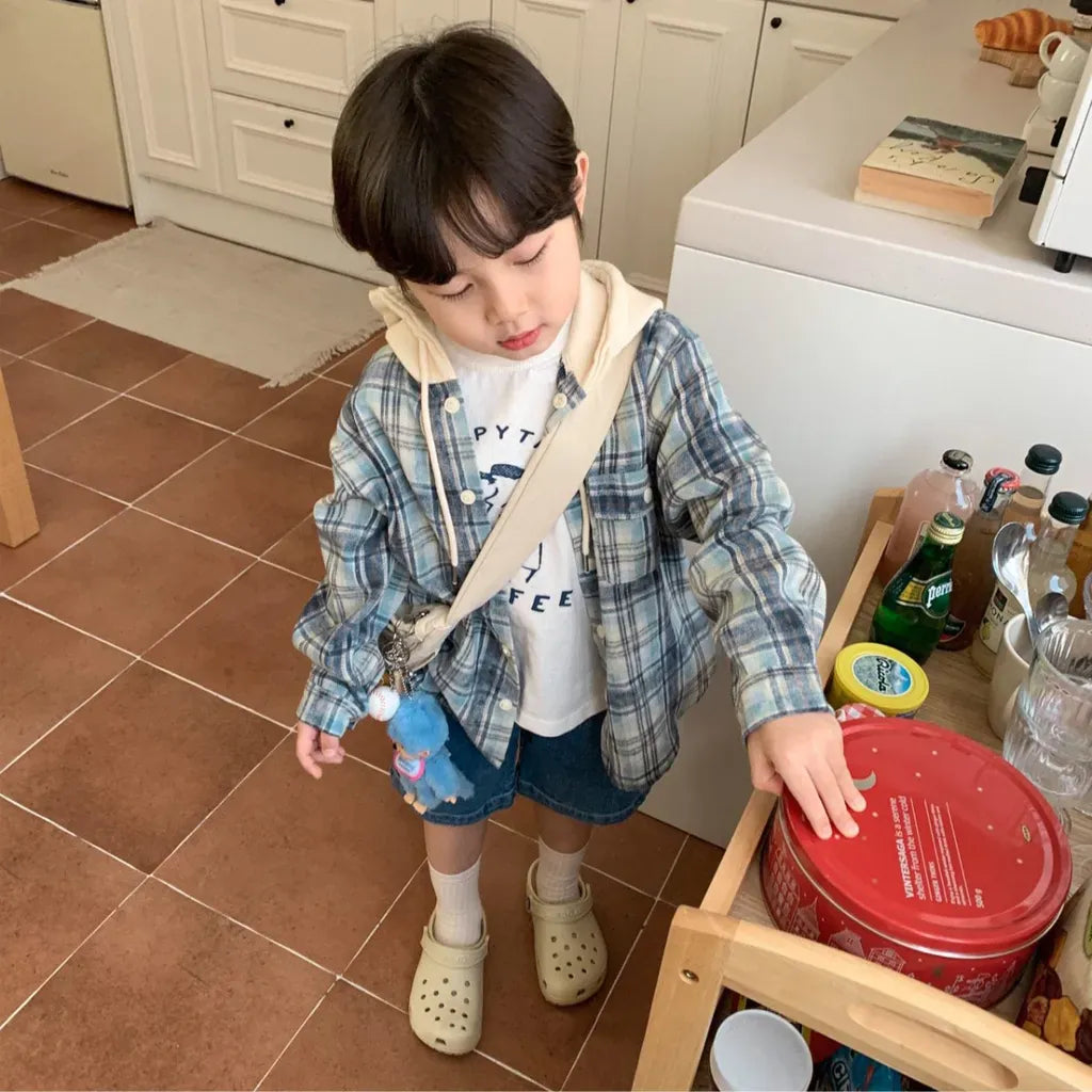 ショートコート・ジャケット・ジャンパー フード付きチェックシャツジャケット【mh0011112】