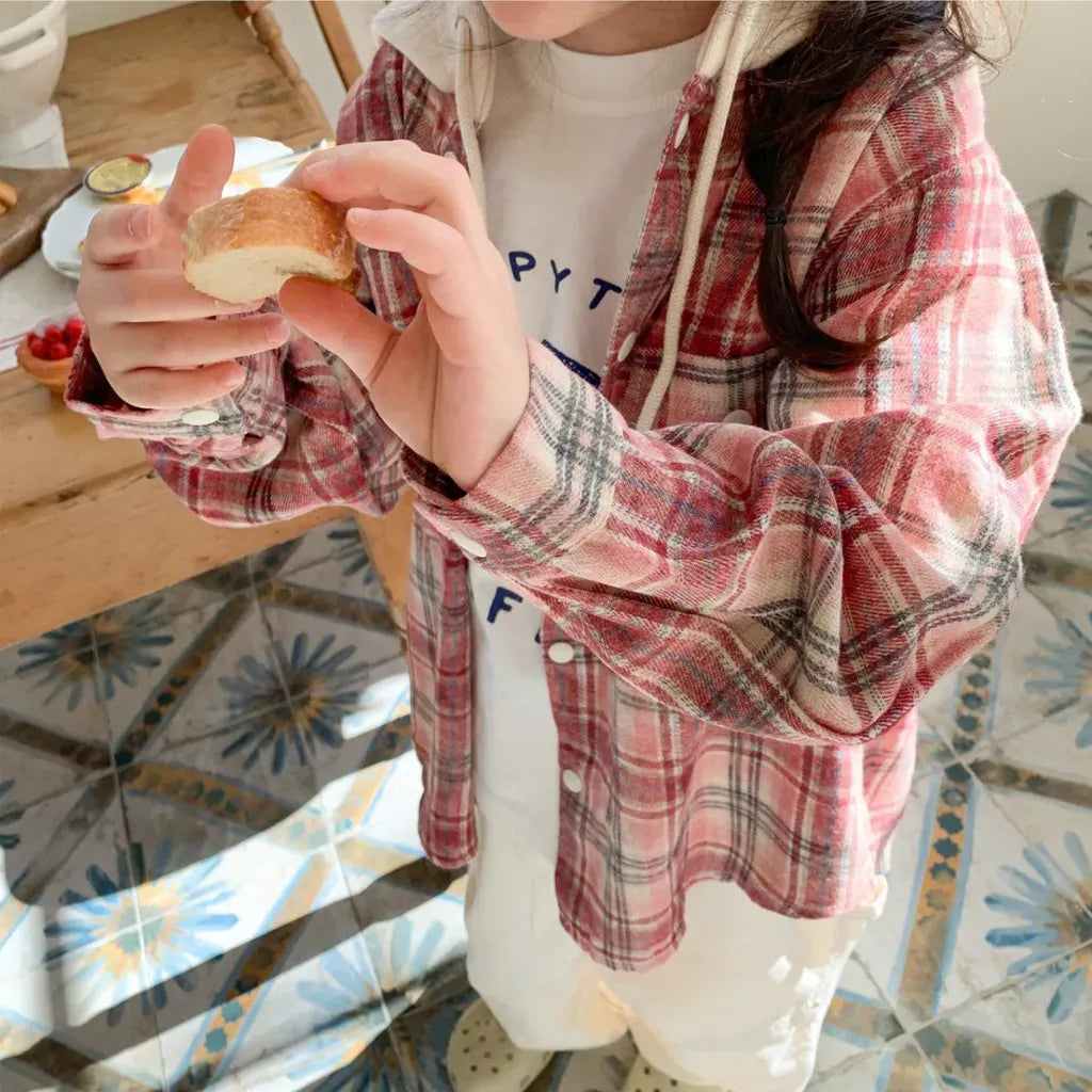 ショートコート・ジャケット・ジャンパー フード付きチェックシャツジャケット【mh0011112】