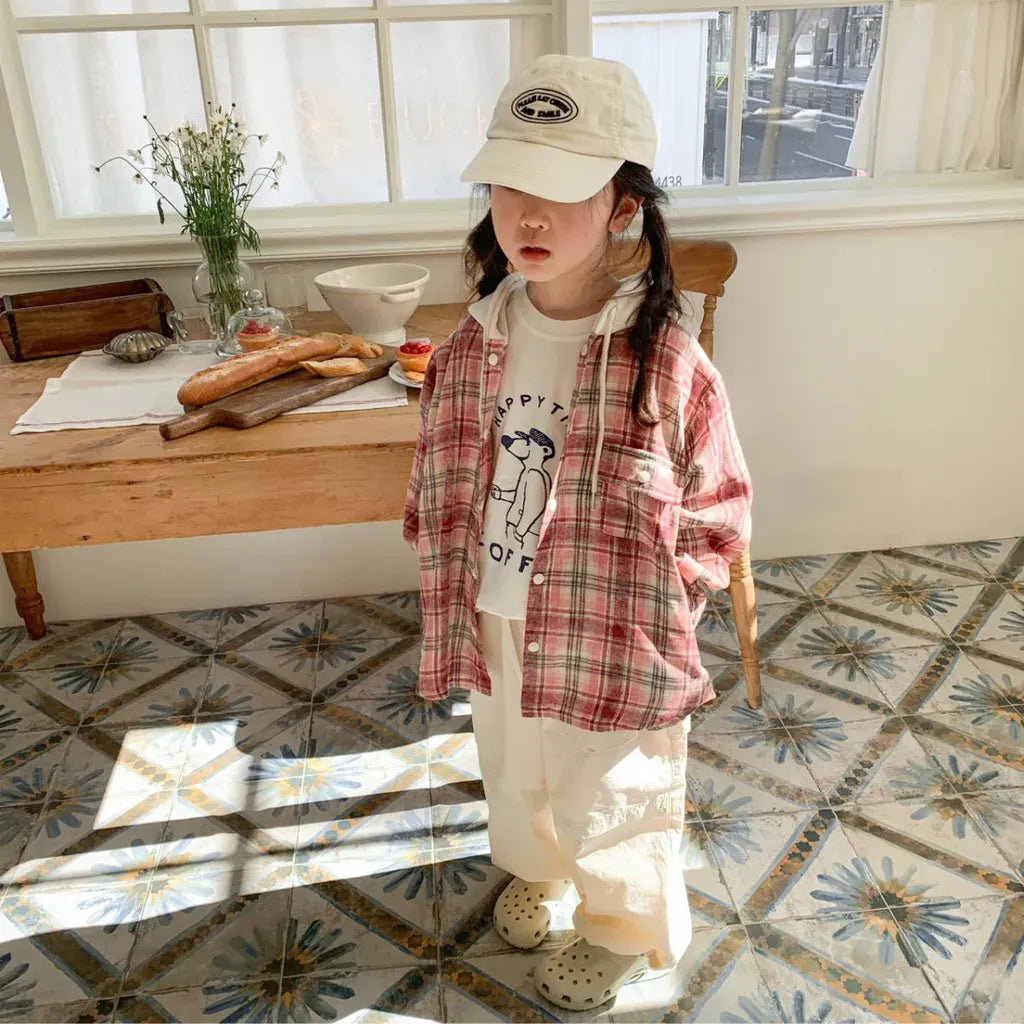 ショートコート・ジャケット・ジャンパー フード付きチェックシャツジャケット【mh0011112】