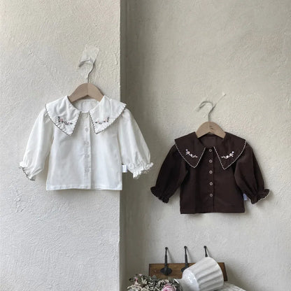 ノースリーブワンピース レトロチェック柄レースワンピース / 刺繍ビッグカラーブラウス【mh0011118】