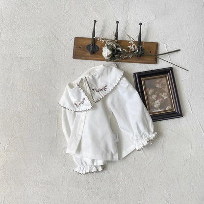 ノースリーブワンピース レトロチェック柄レースワンピース / 刺繍ビッグカラーブラウス【mh0011118】