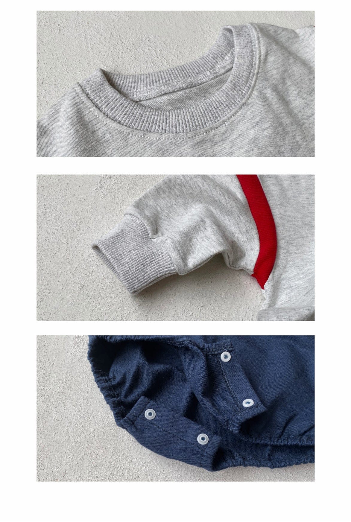 長袖ロンパース りんごプリントパッチワーク長袖ロンパース【mh0011121】