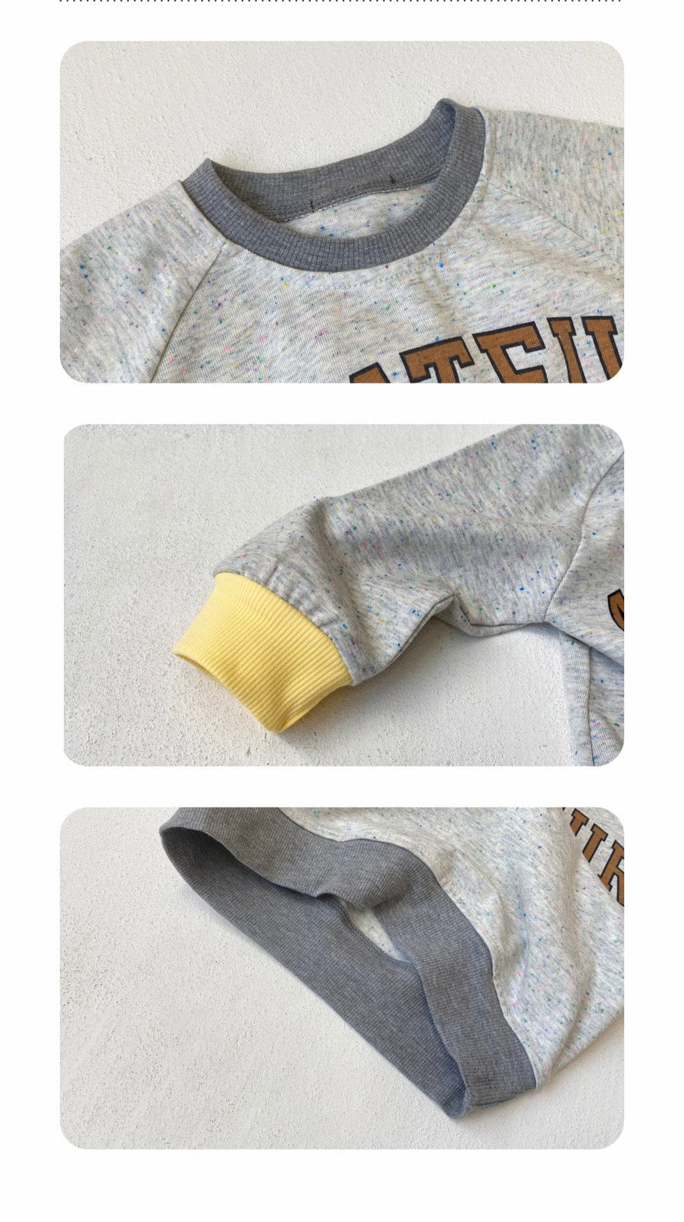 トレーナー・フーディ ロゴプリントパッチワークスウェットトレーナー【mh0011122】