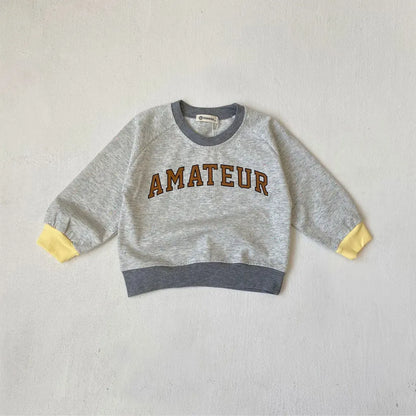 トレーナー・フーディ ロゴプリントパッチワークスウェットトレーナー【mh0011122】