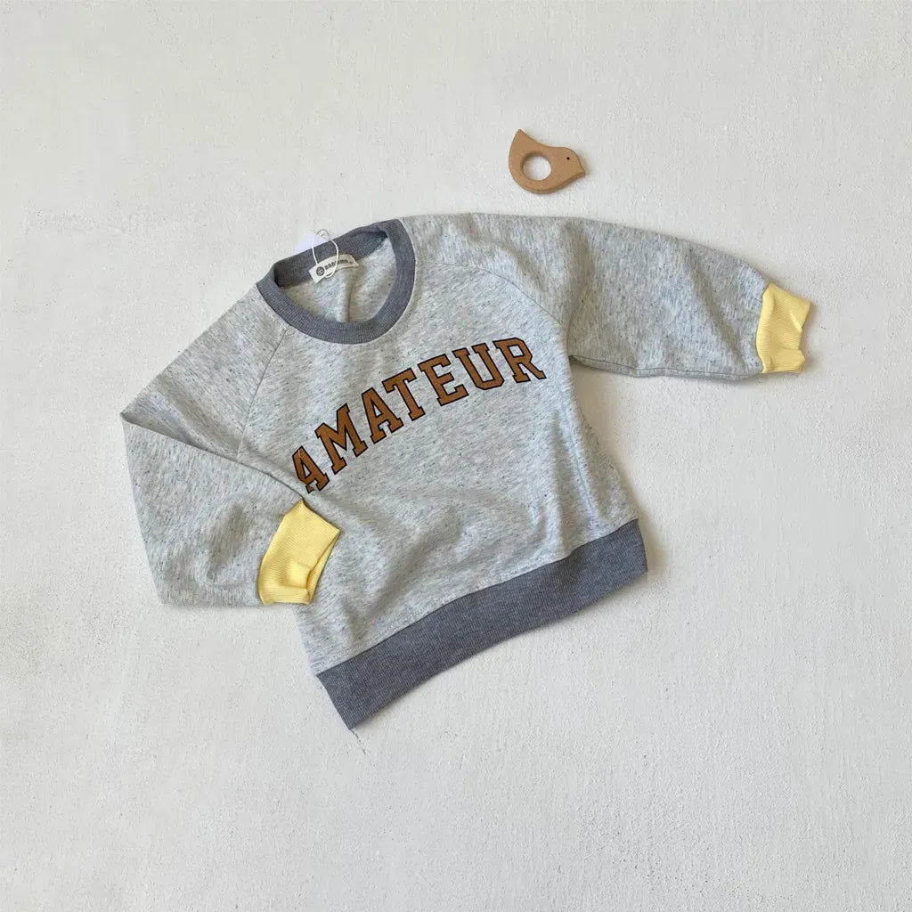 トレーナー・フーディ ロゴプリントパッチワークスウェットトレーナー【mh0011122】