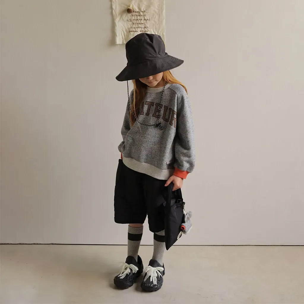 トレーナー・フーディ ロゴプリントパッチワークスウェットトレーナー【mh0011122】