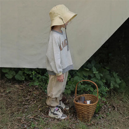 トレーナー・フーディ ロゴプリントパッチワークスウェットトレーナー【mh0011122】