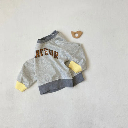 トレーナー・フーディ ロゴプリントパッチワークスウェットトレーナー【mh0011122】