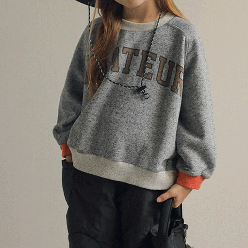 トレーナー・フーディ ロゴプリントパッチワークスウェットトレーナー【mh0011122】