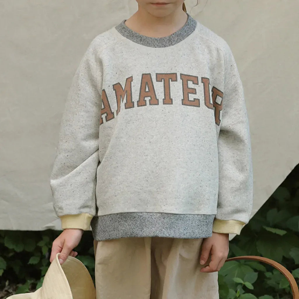 トレーナー・フーディ ロゴプリントパッチワークスウェットトレーナー【mh0011122】