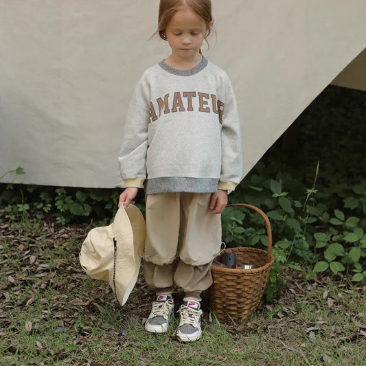 トレーナー・フーディ ロゴプリントパッチワークスウェットトレーナー【mh0011122】