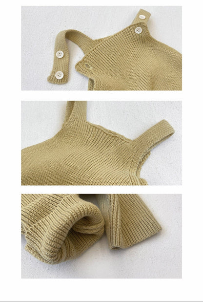 サロペットパンツ・サスペンダーパンツ ニットオーバーオールサロペット【mh0011125】