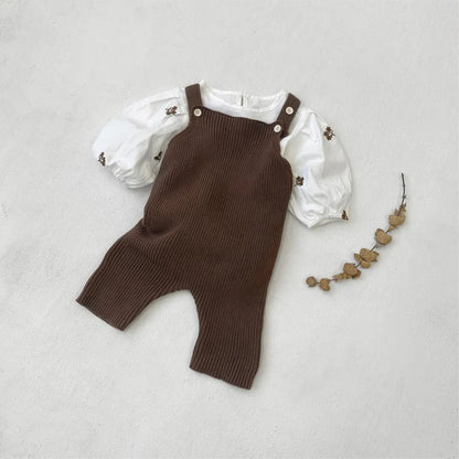 サロペットパンツ・サスペンダーパンツ ニットオーバーオールサロペット【mh0011125】