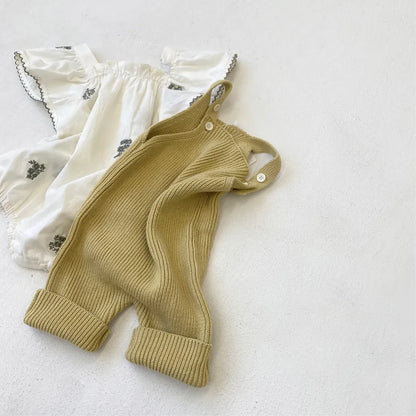 サロペットパンツ・サスペンダーパンツ ニットオーバーオールサロペット【mh0011125】