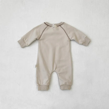 長袖ロンパース カンガルーポケットロゴプリントロンパース【mh0011126】