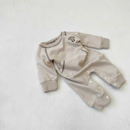 長袖ロンパース カンガルーポケットロゴプリントロンパース【mh0011126】