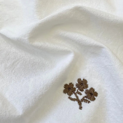 長袖ロンパース 小花刺繍パフスリーブロンパース【mh0011127】