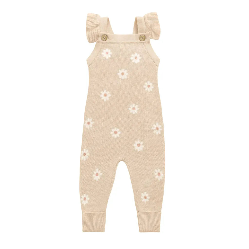 ノースリーブジャンプスーツ デイジーニットノースリーブロンパース+ニット帽セット 【mh0011130】