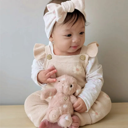 ノースリーブジャンプスーツ デイジーニットノースリーブロンパース+ニット帽セット 【mh0011130】