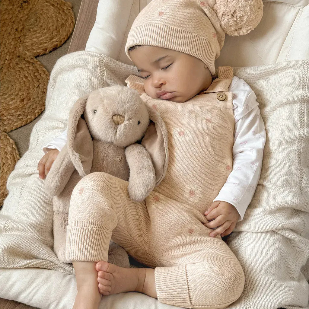 ノースリーブジャンプスーツ デイジーニットノースリーブロンパース+ニット帽セット 【mh0011130】