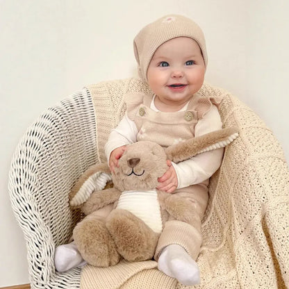 ノースリーブジャンプスーツ デイジーニットノースリーブロンパース+ニット帽セット 【mh0011130】