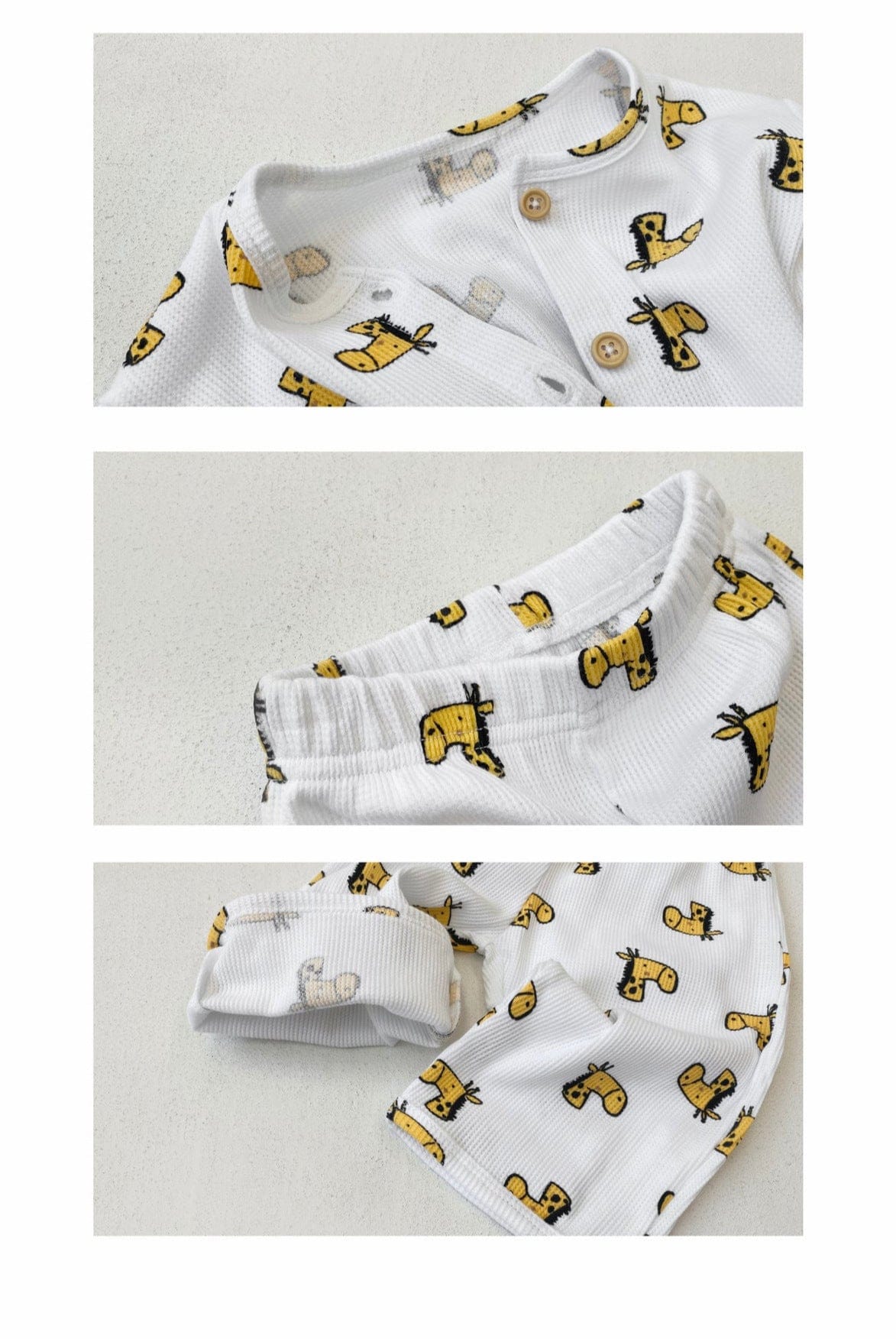 長袖パジャマ ワッフルアニマルルームウェア長袖パジャマセット【mh0011133】