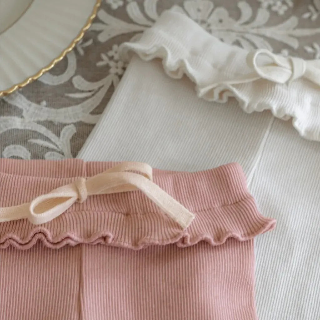 レギンスパンツ メロウフリルウエストリブ長袖レギンスパンツ【mh0011138】