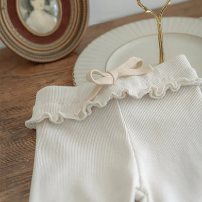 レギンスパンツ メロウフリルウエストリブ長袖レギンスパンツ【mh0011138】