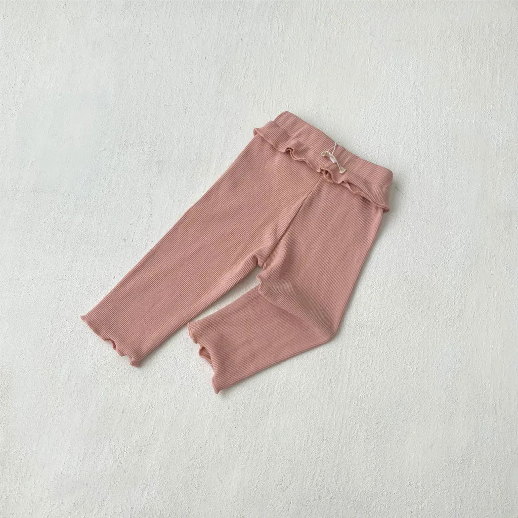 レギンスパンツ メロウフリルウエストリブ長袖レギンスパンツ【mh0011138】