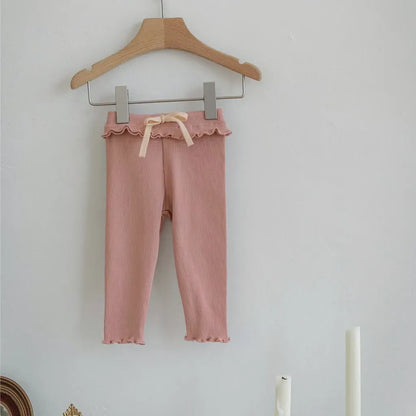 レギンスパンツ メロウフリルウエストリブ長袖レギンスパンツ【mh0011138】