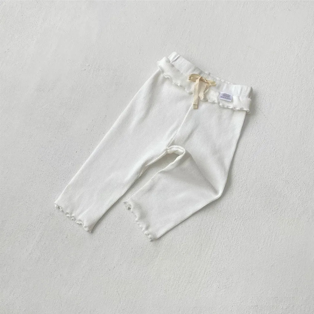 レギンスパンツ メロウフリルウエストリブ長袖レギンスパンツ【mh0011138】