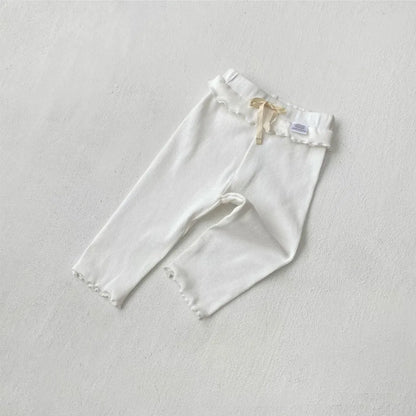 レギンスパンツ メロウフリルウエストリブ長袖レギンスパンツ【mh0011138】