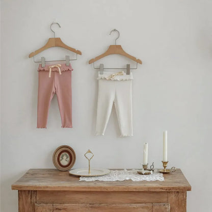 レギンスパンツ メロウフリルウエストリブ長袖レギンスパンツ【mh0011138】