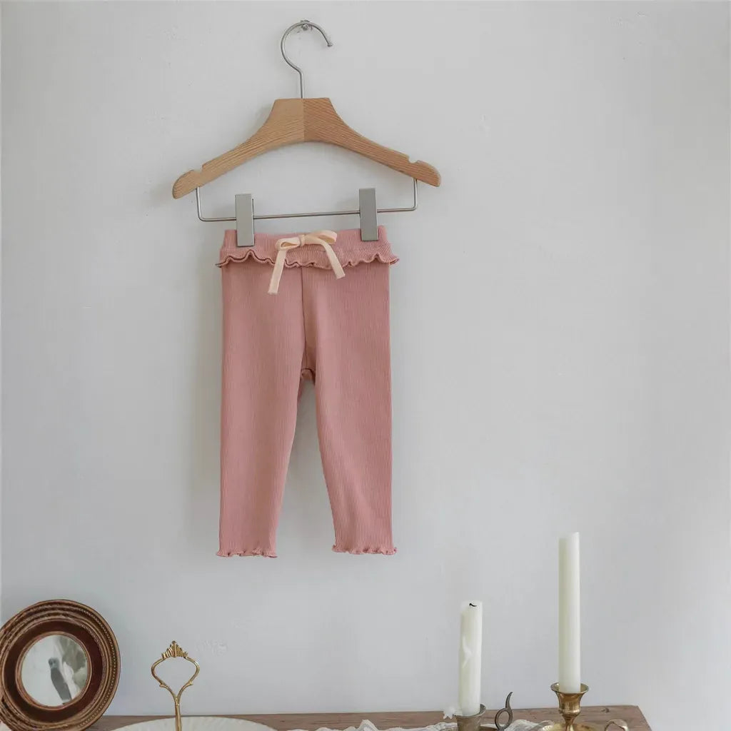 レギンスパンツ メロウフリルウエストリブ長袖レギンスパンツ【mh0011138】