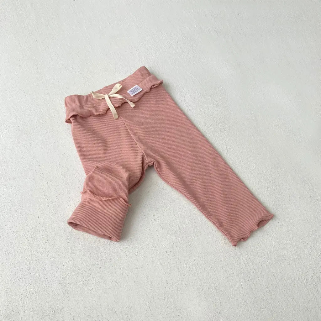 レギンスパンツ メロウフリルウエストリブ長袖レギンスパンツ【mh0011138】