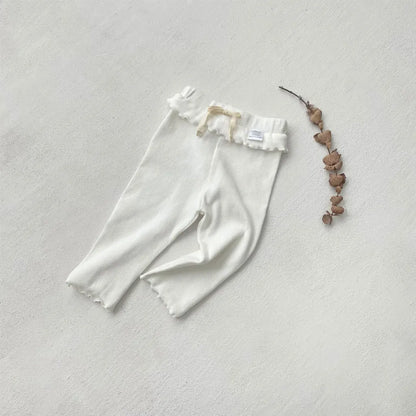 レギンスパンツ メロウフリルウエストリブ長袖レギンスパンツ【mh0011138】