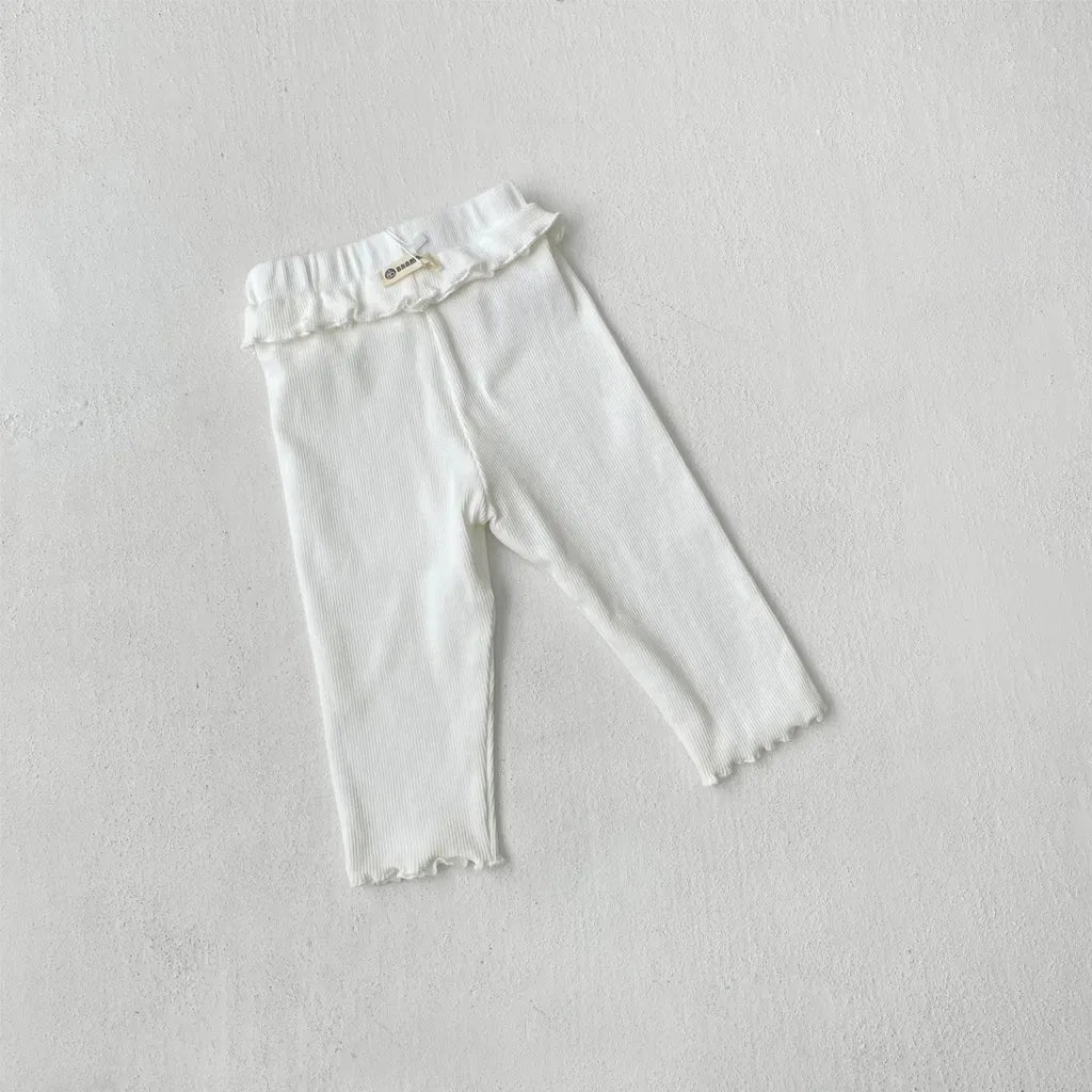 レギンスパンツ メロウフリルウエストリブ長袖レギンスパンツ【mh0011138】