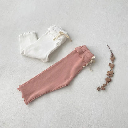 レギンスパンツ メロウフリルウエストリブ長袖レギンスパンツ【mh0011138】