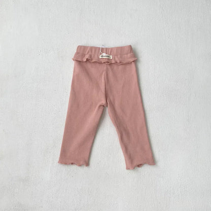 レギンスパンツ メロウフリルウエストリブ長袖レギンスパンツ【mh0011138】