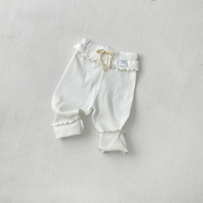 レギンスパンツ メロウフリルウエストリブ長袖レギンスパンツ【mh0011138】