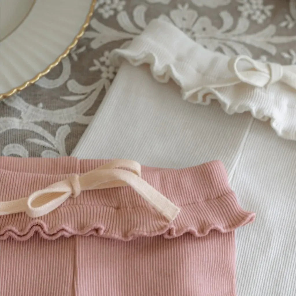 レギンスパンツ メロウフリルウエストリブ長袖レギンスパンツ【mh0011138】