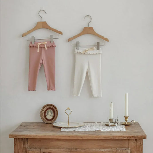 レギンスパンツ メロウフリルウエストリブ長袖レギンスパンツ【mh0011138】