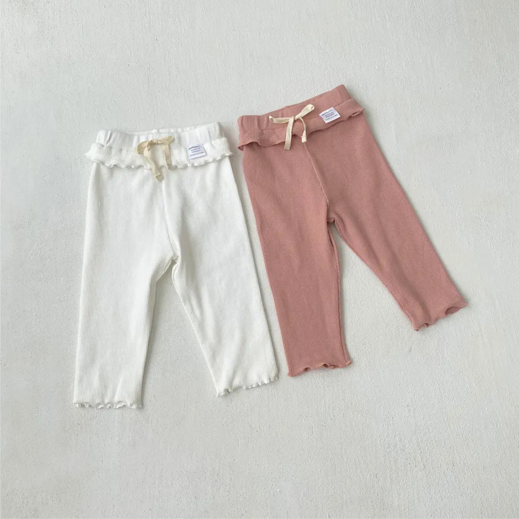 レギンスパンツ メロウフリルウエストリブ長袖レギンスパンツ【mh0011138】