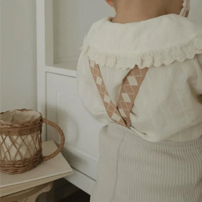 サロペットパンツ・サスペンダーパンツ ダイヤチェックサスペンダーリブレギンスパンツ【mh0011139】