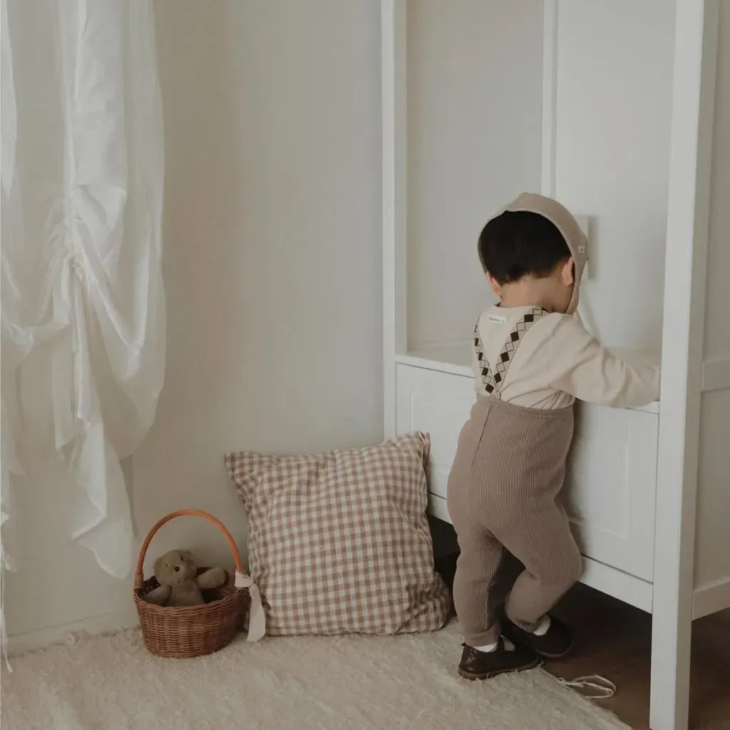 サロペットパンツ・サスペンダーパンツ ダイヤチェックサスペンダーリブレギンスパンツ【mh0011139】