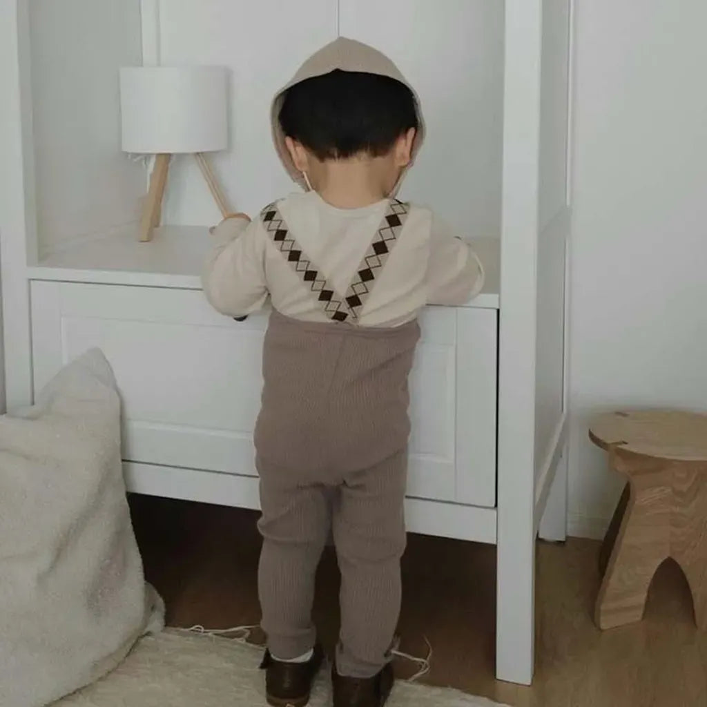 サロペットパンツ・サスペンダーパンツ ダイヤチェックサスペンダーリブレギンスパンツ【mh0011139】