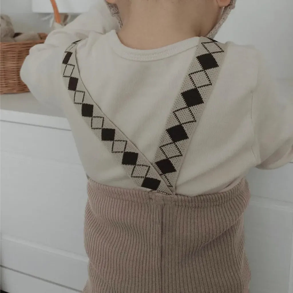 サロペットパンツ・サスペンダーパンツ ダイヤチェックサスペンダーリブレギンスパンツ【mh0011139】