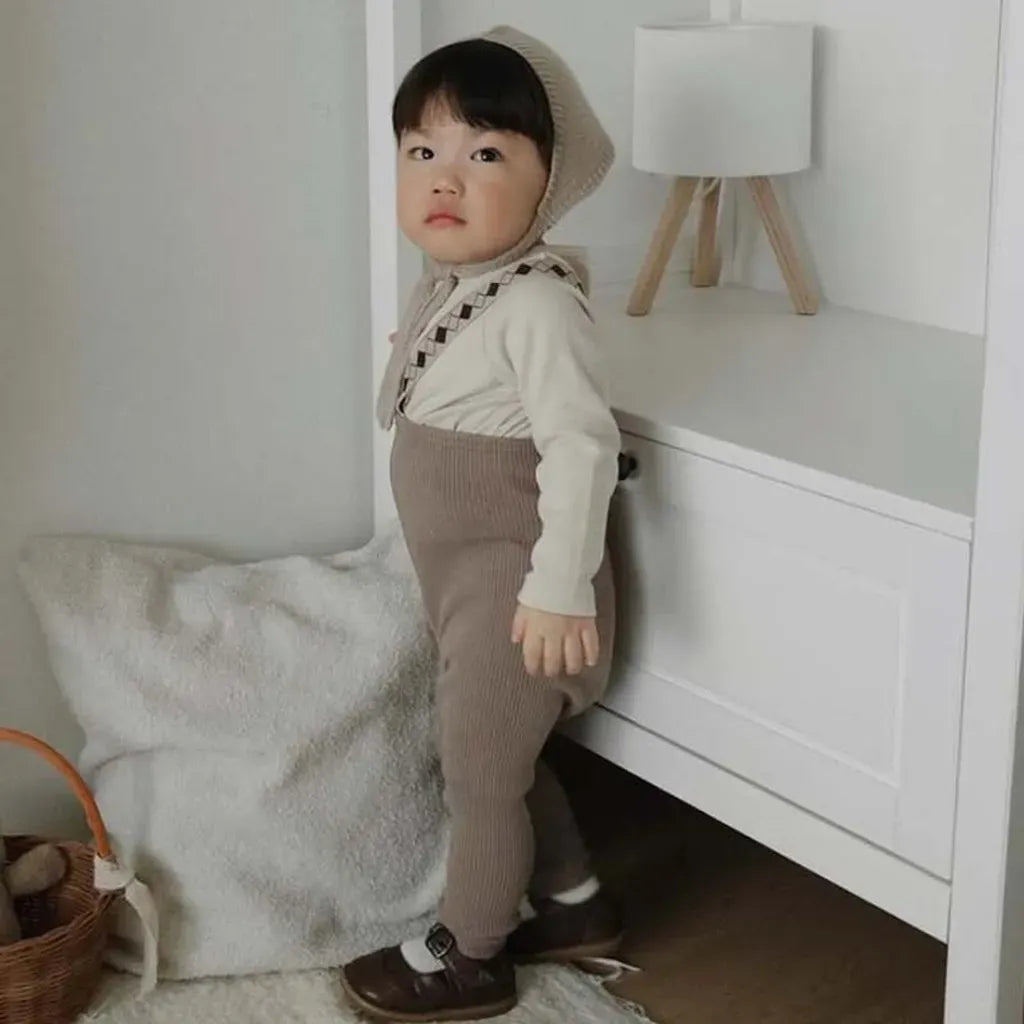 サロペットパンツ・サスペンダーパンツ ダイヤチェックサスペンダーリブレギンスパンツ【mh0011139】